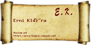 Erni Klára névjegykártya